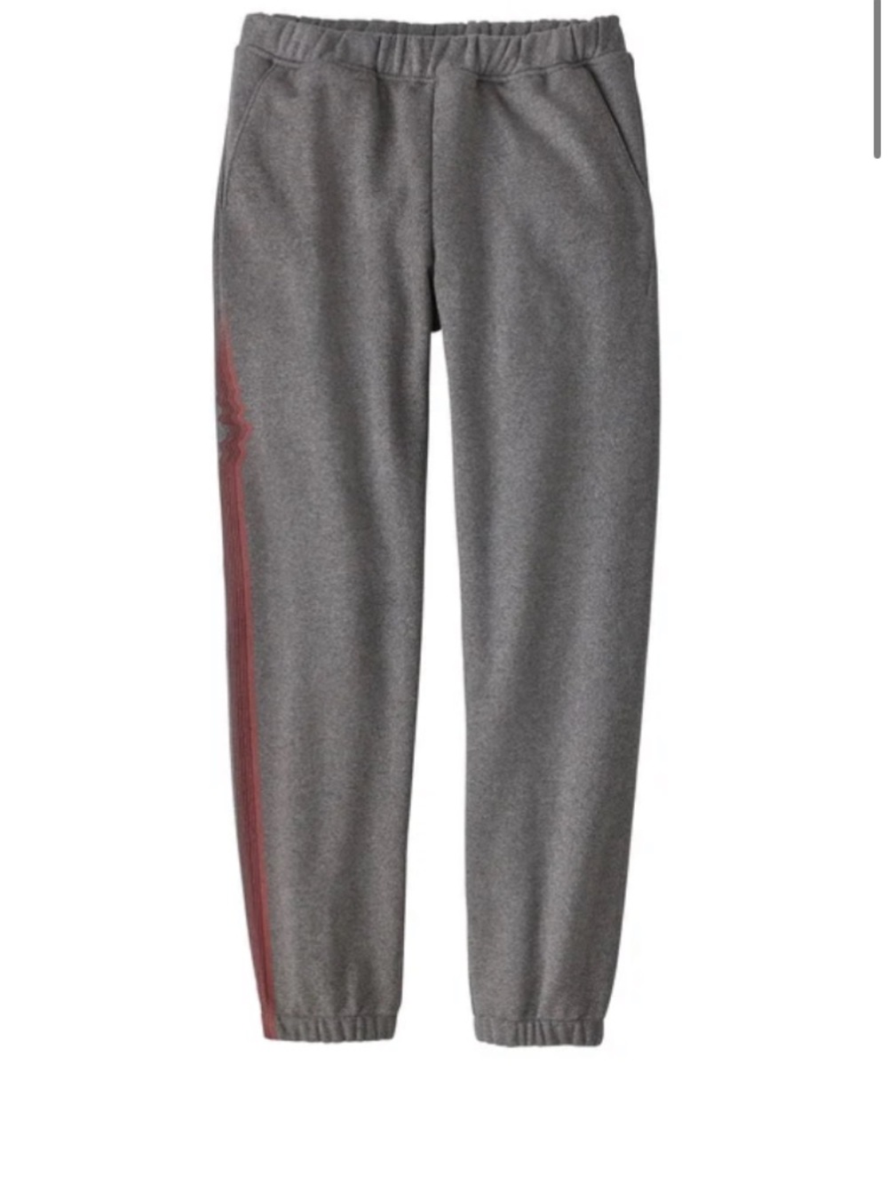 Patagonia Gray Joggers with Red Side Stripe